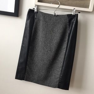 H&M leather/herringbone Pencil Skirt
